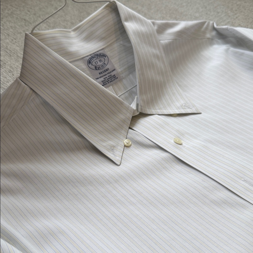 Brooks Brothers Cream Striped Dress Shirt